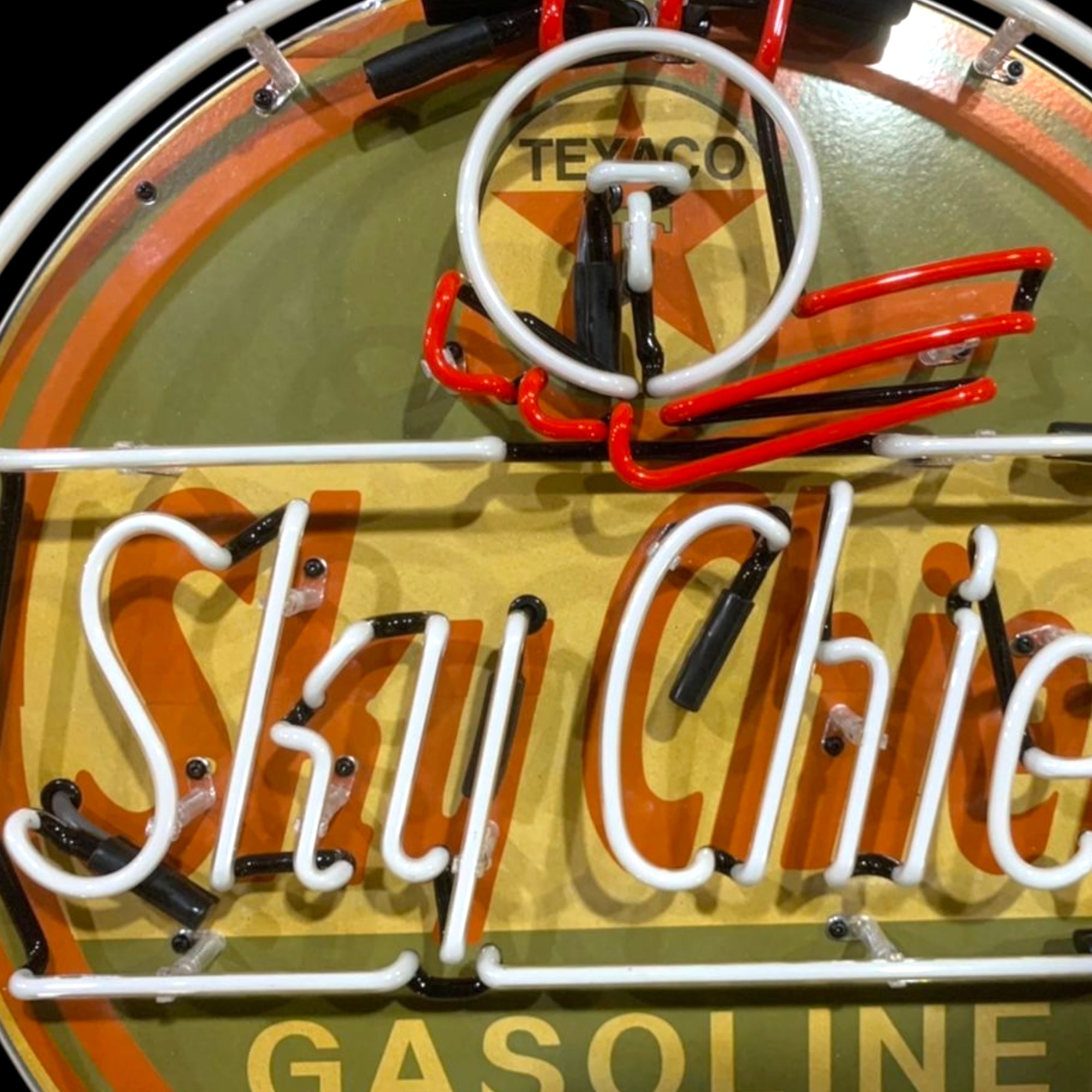 Sky Chief #1 Texaco Neon Porcelain Enamel Sign