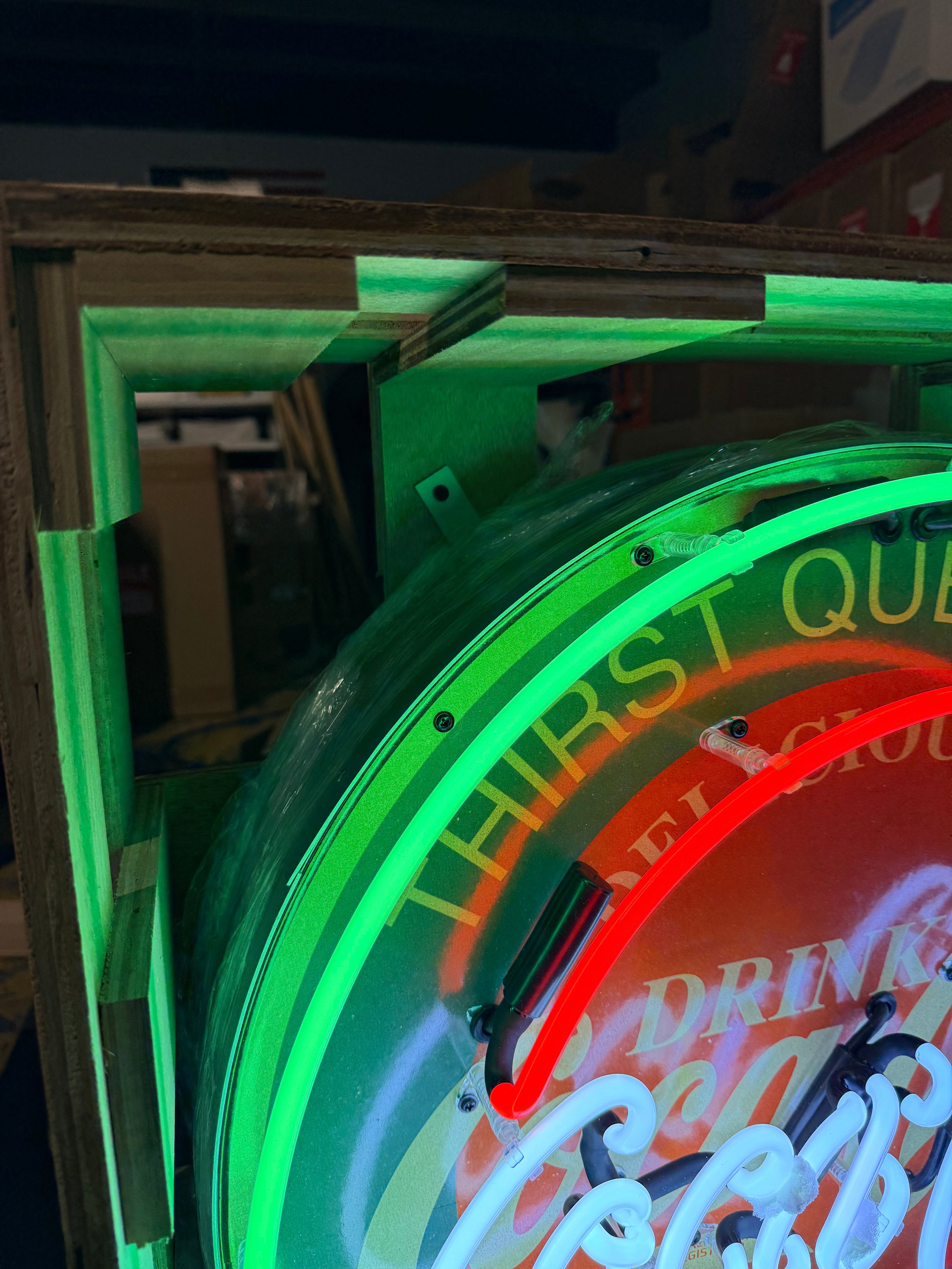 Classic Refreshing Coca-Cola Single-Sided Neon Porcelain Box Sign