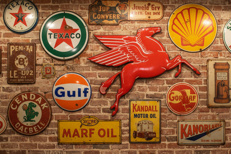 Die Cut Pegasus Silhuouette Die Cut Porcelain Vintage Metal Sign