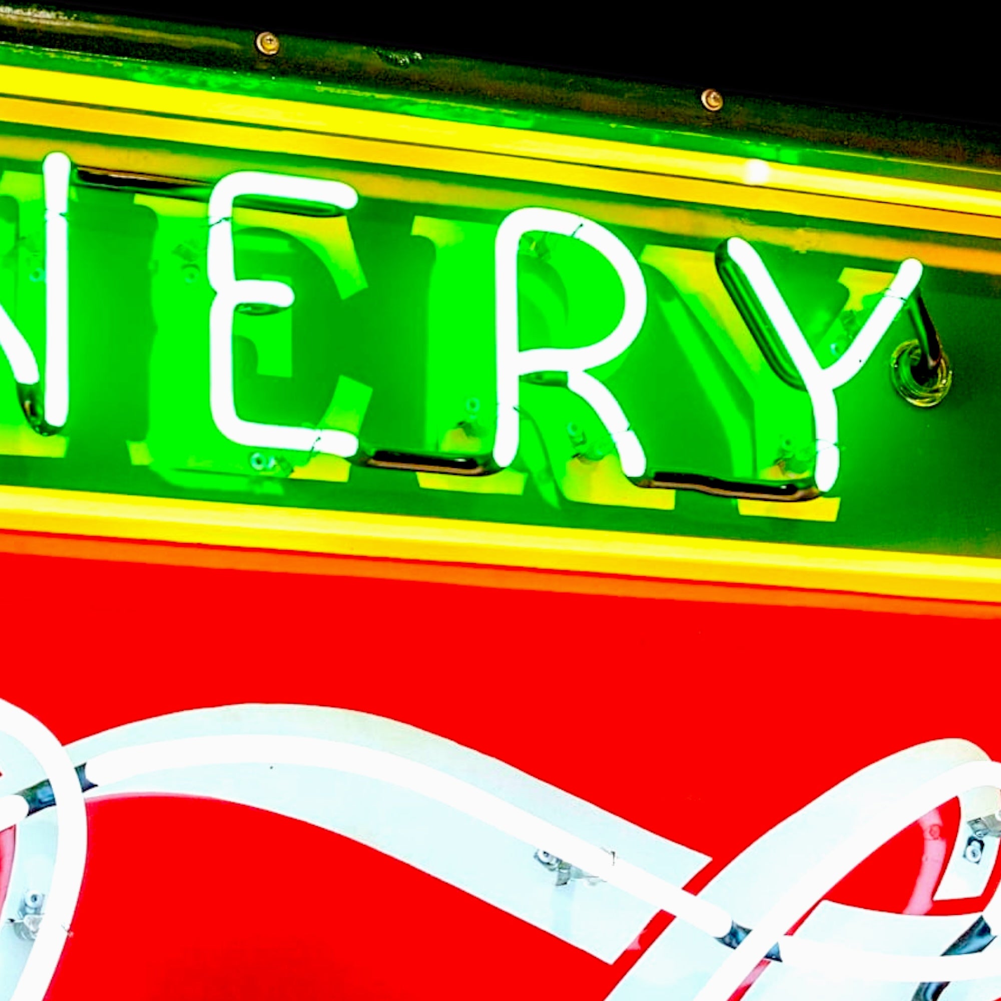 Classic Coca-Cola Confectionery Script Neon Porcelain Enamel Can Sign
