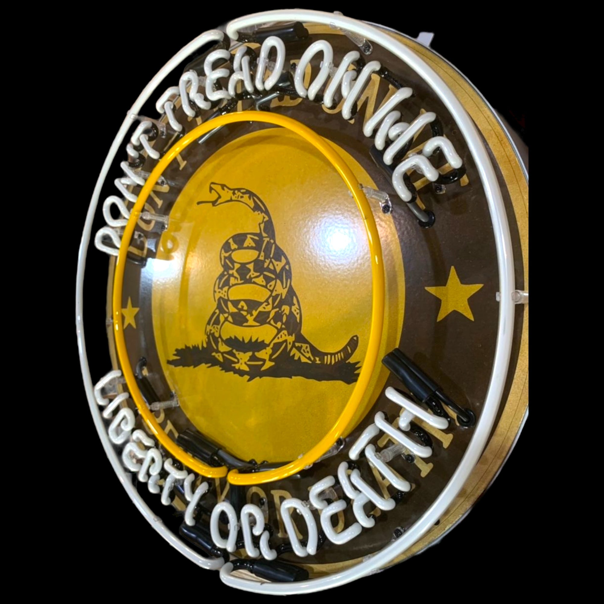 Don't Tread on Me Single-Sided Neon Porcelain Box Sign