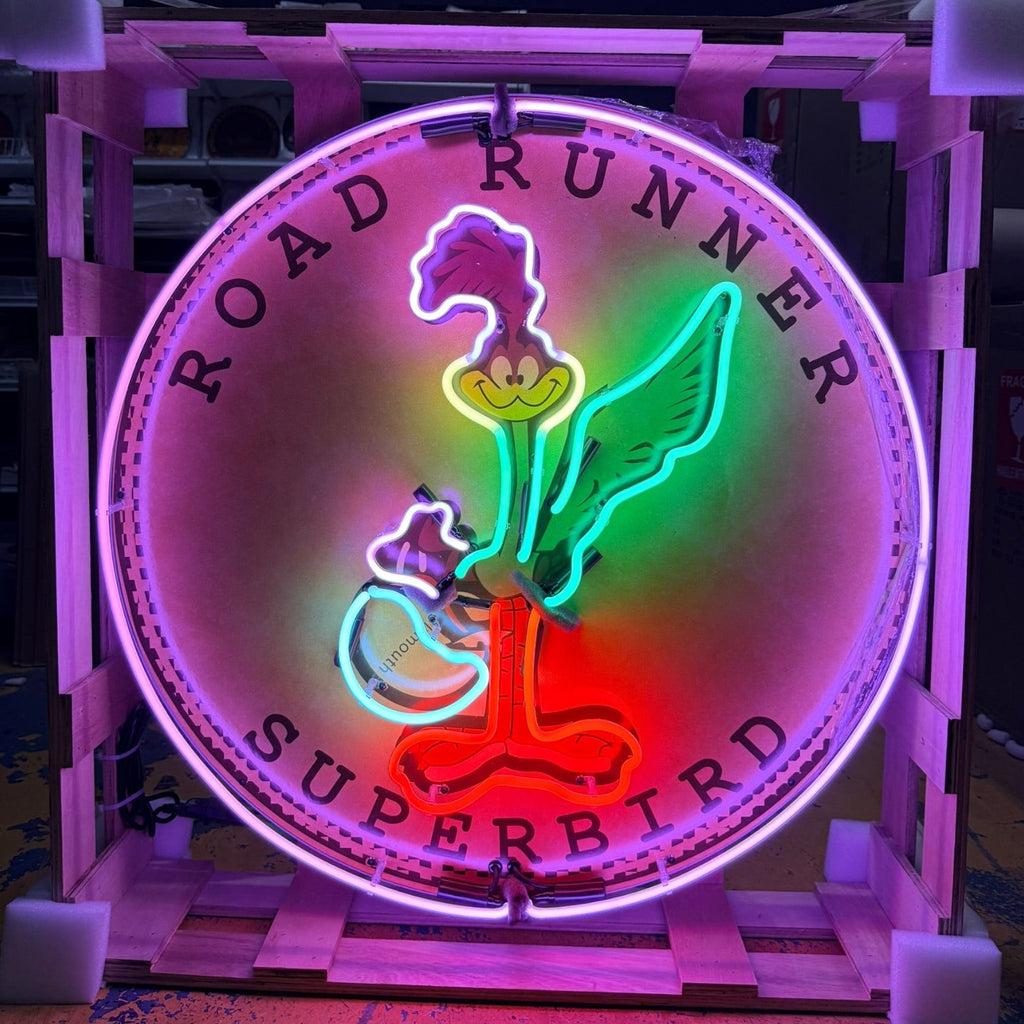 Road Runner Superbird Single-Sided Neon Porcelain Box Sign