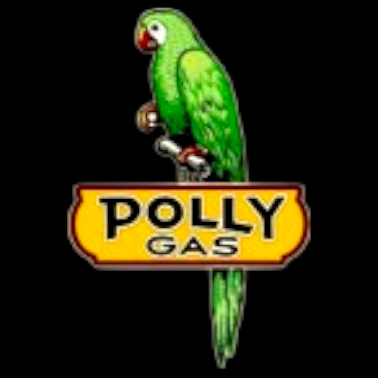 Polly Gasoline Die Cut Porcelain Vintage Metal Sign