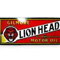 Gilmore Lion Head Porcelain Enamel Vintage Metal Reproduction