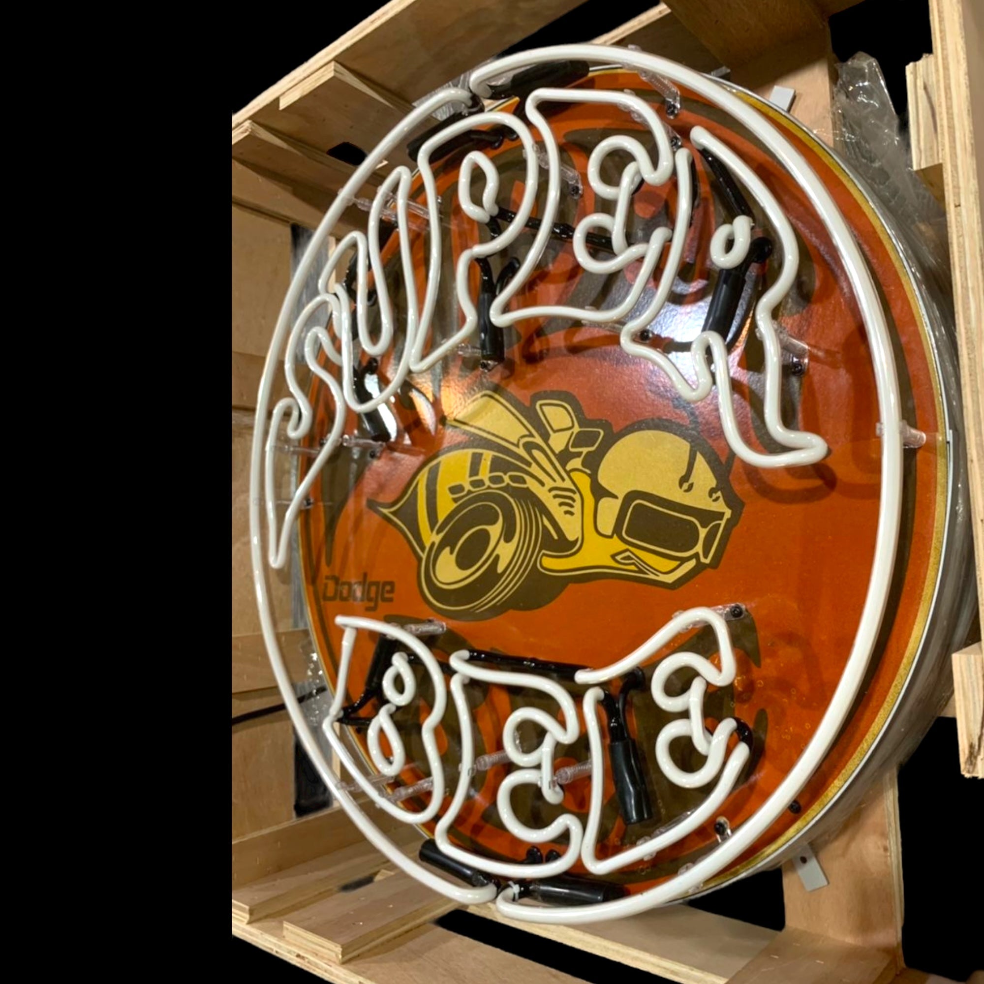 Super Bee Single-Sided Neon Porcelain Box Sign