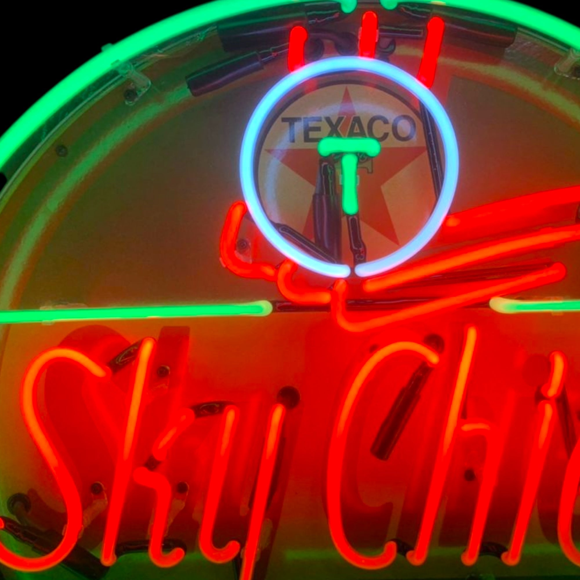 Sky Chief #1 Texaco Neon Porcelain Enamel Sign