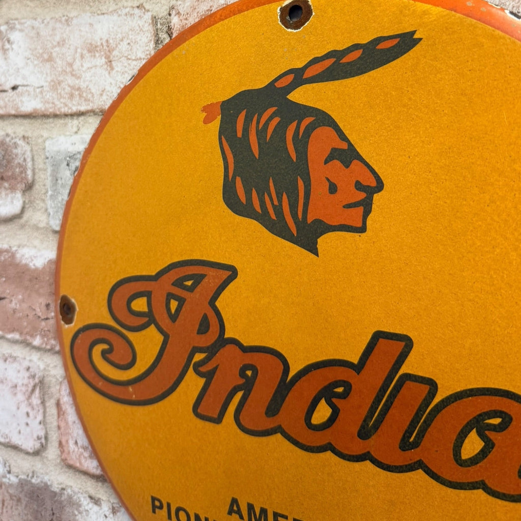 Indian Motorcycles Pioneer Vintage Porcelain Enamel Metal Sign