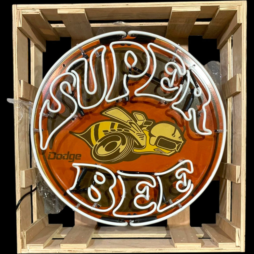 Super Bee Single-Sided Neon Porcelain Box Sign
