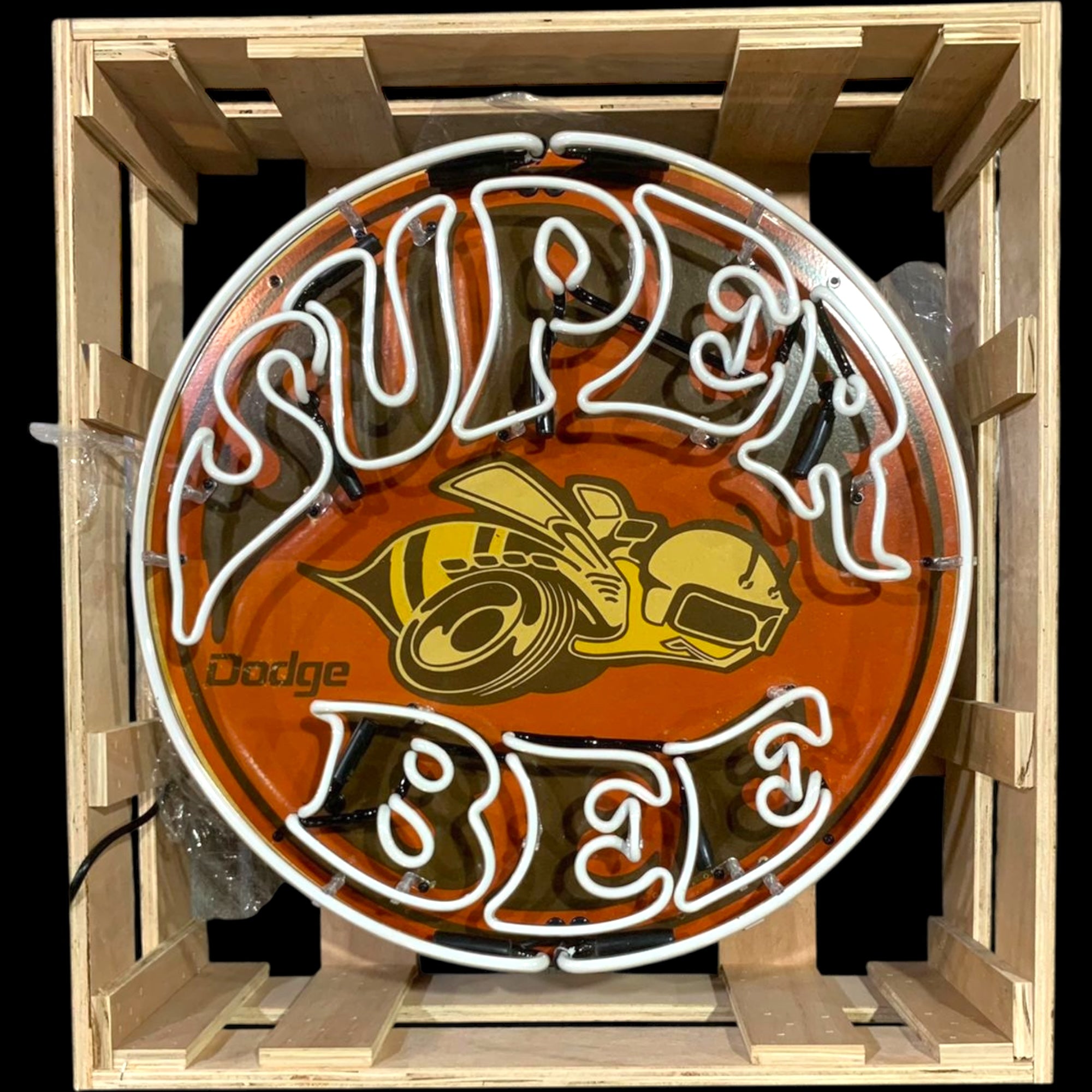 Super Bee Single-Sided Neon Porcelain Box Sign