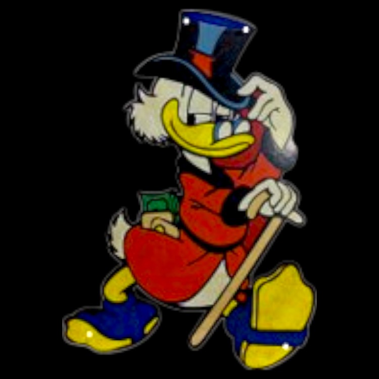 Scrooge McDuck Die Cut Porcelain Vintage Metal Sign