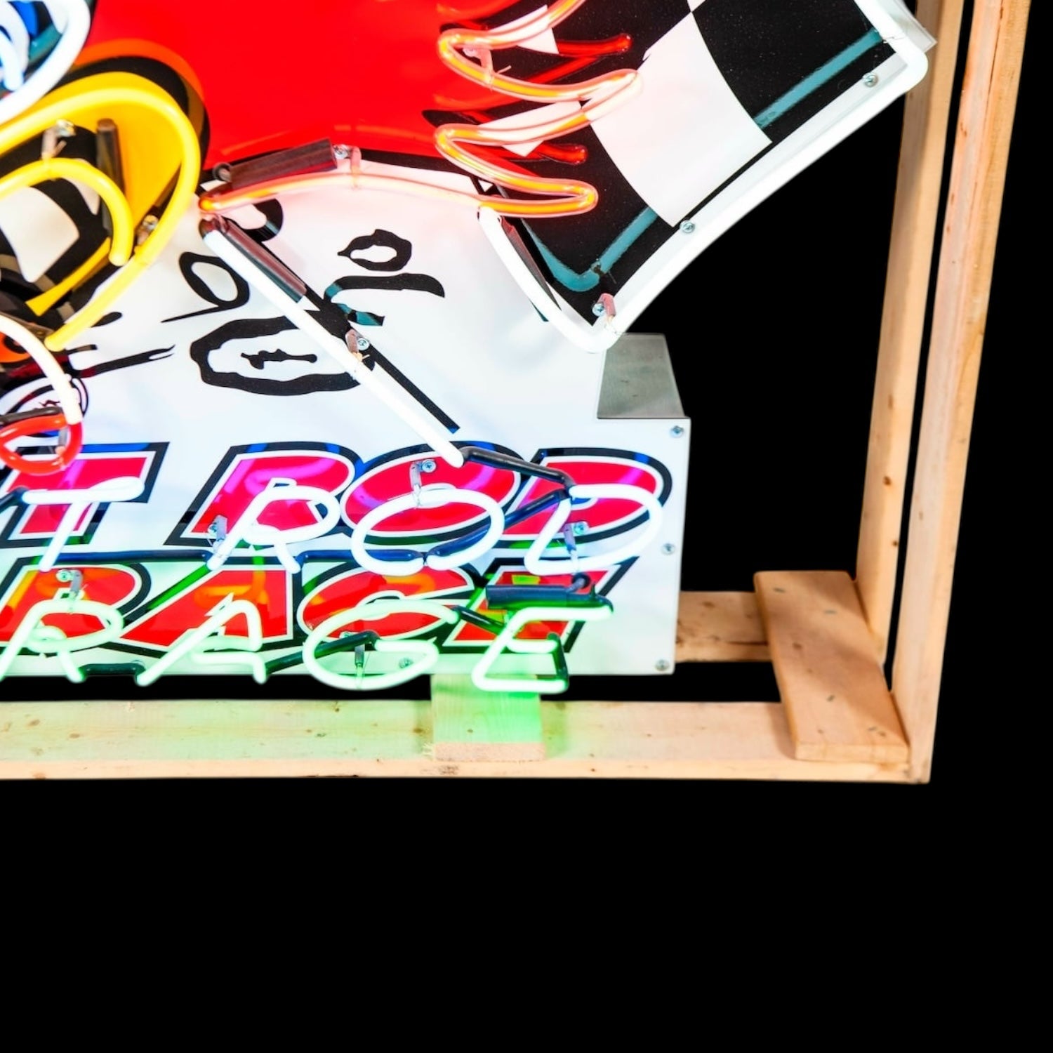 Mr. Horsepower Large Neon Sign - Vintage Hot Rod Garage - Real Glass, Porcelain, Die Cut Can