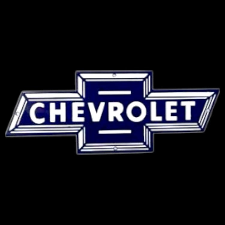 Chevrolet Bowtie Die Cut Porcelain Vintage Metal Sign