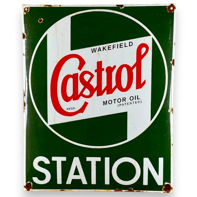 Castrol Motor Oil Porcelain Enamel Vintage Metal Reproduction