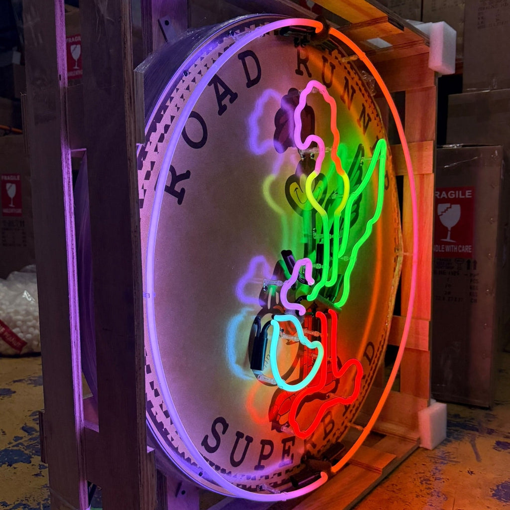 Road Runner Superbird Single-Sided Neon Porcelain Box Sign