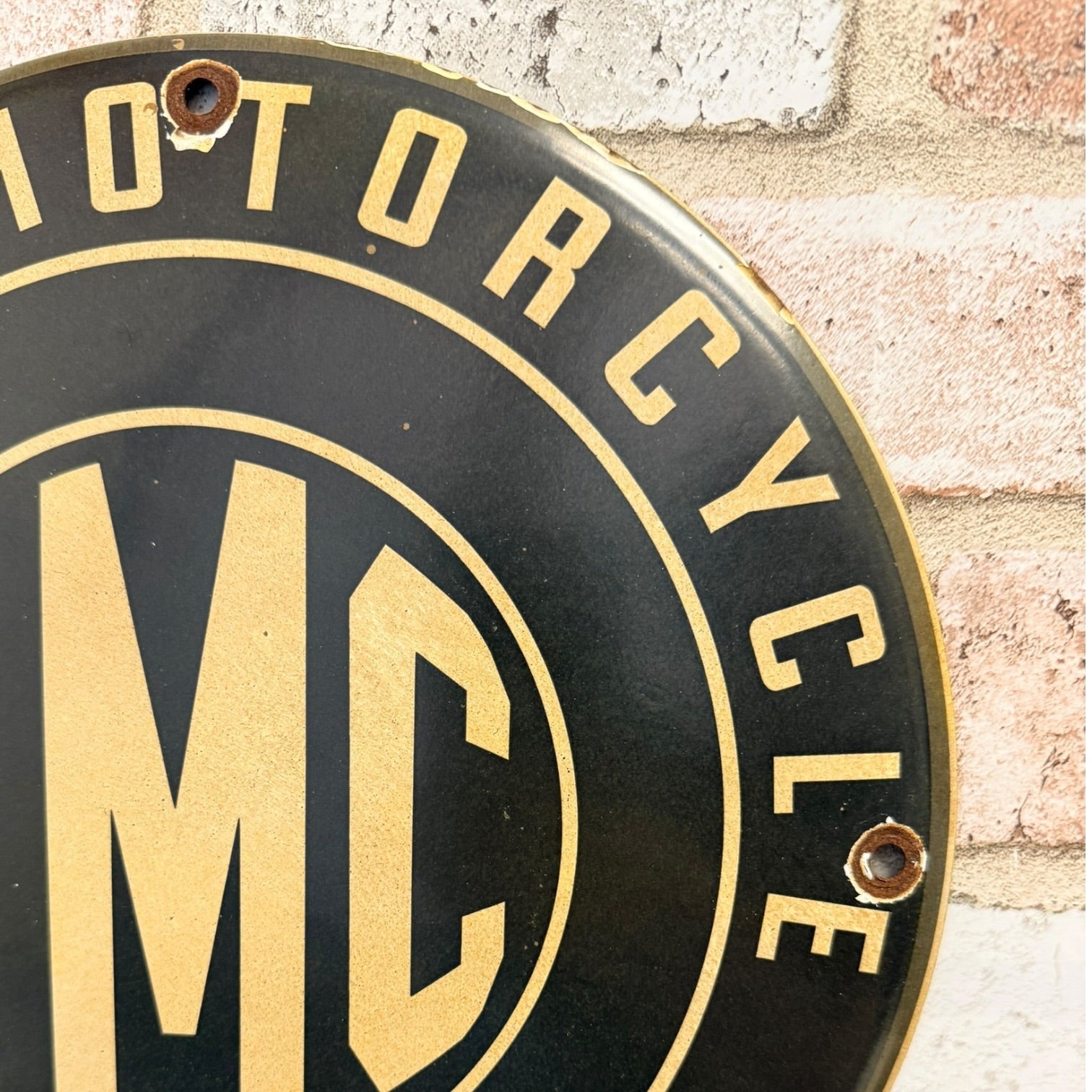 IMC Motorcycles Vintage Porcelain Enamel Sign 12-Inch