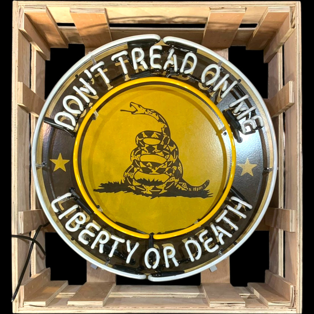 Don't Tread on Me Single-Sided Neon Porcelain Box Sign