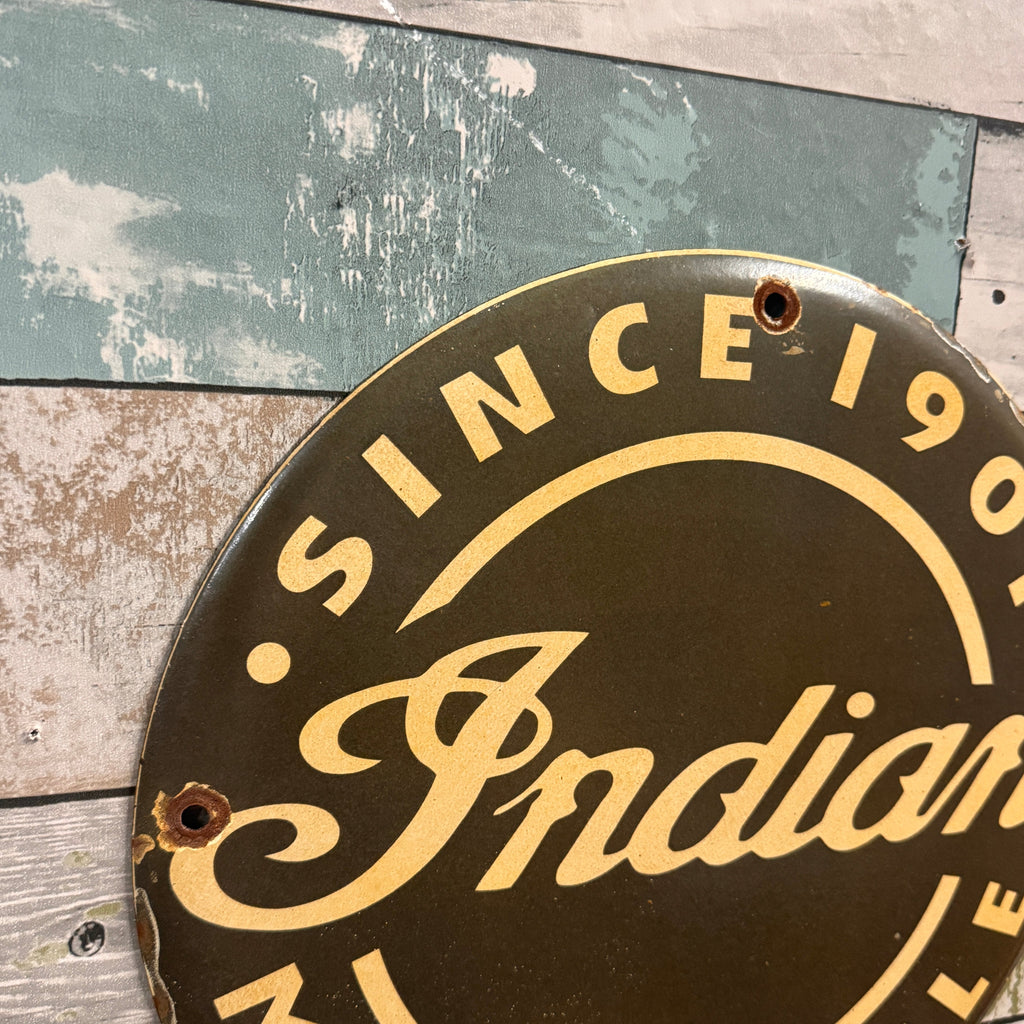 Indian Motorcycle Since 1901 Black Vintage Porcelain Enamel Sign (12in) Officially Licensed