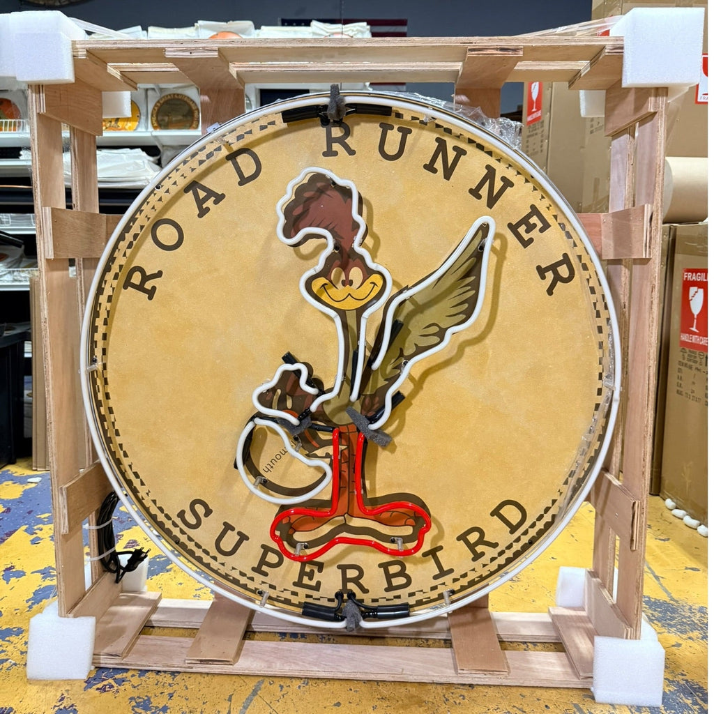 Road Runner Superbird Single-Sided Neon Porcelain Box Sign