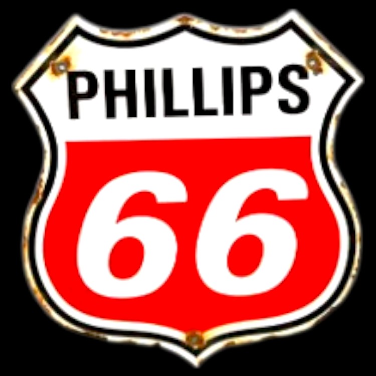 Phillips 66 Shield Die Cut Porcelain Vintage Metal Sign