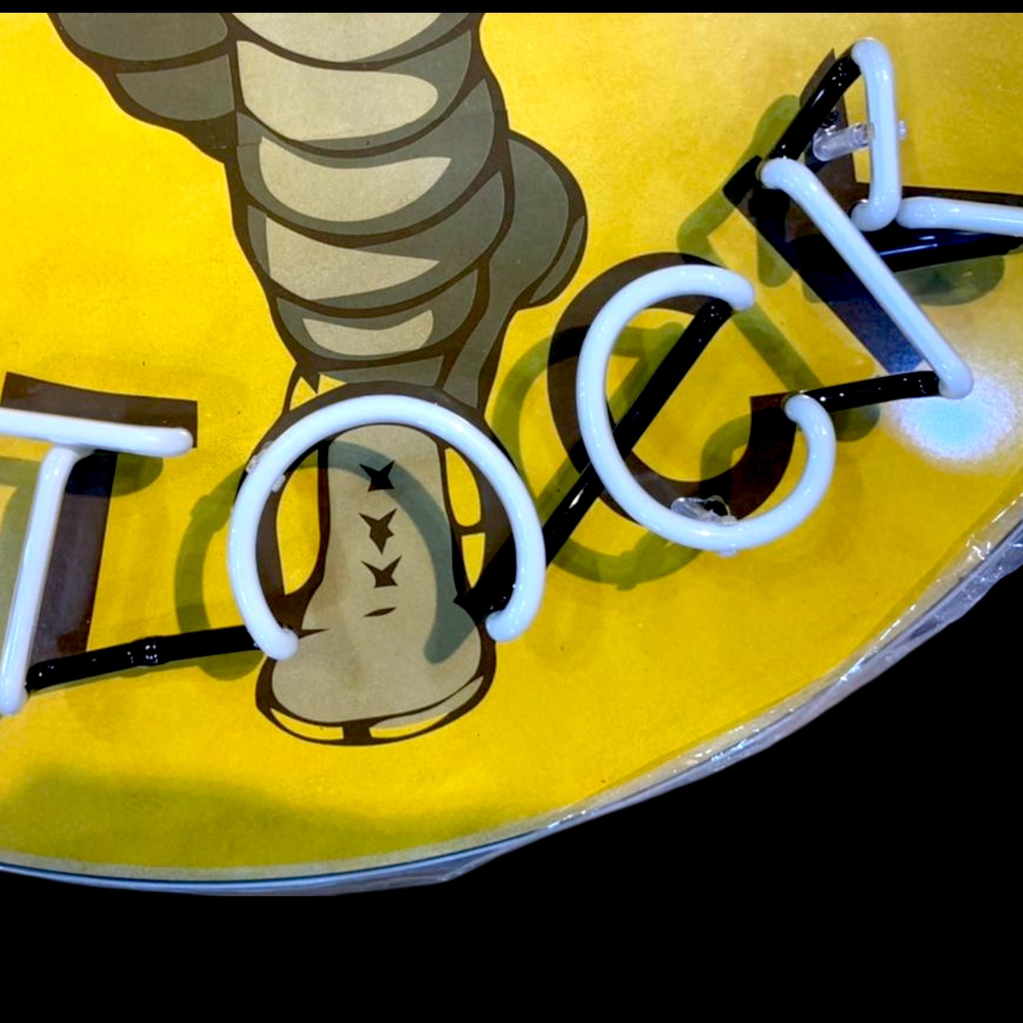 Michelin Man Stock Tires Neon Porcelain Enamel Sign