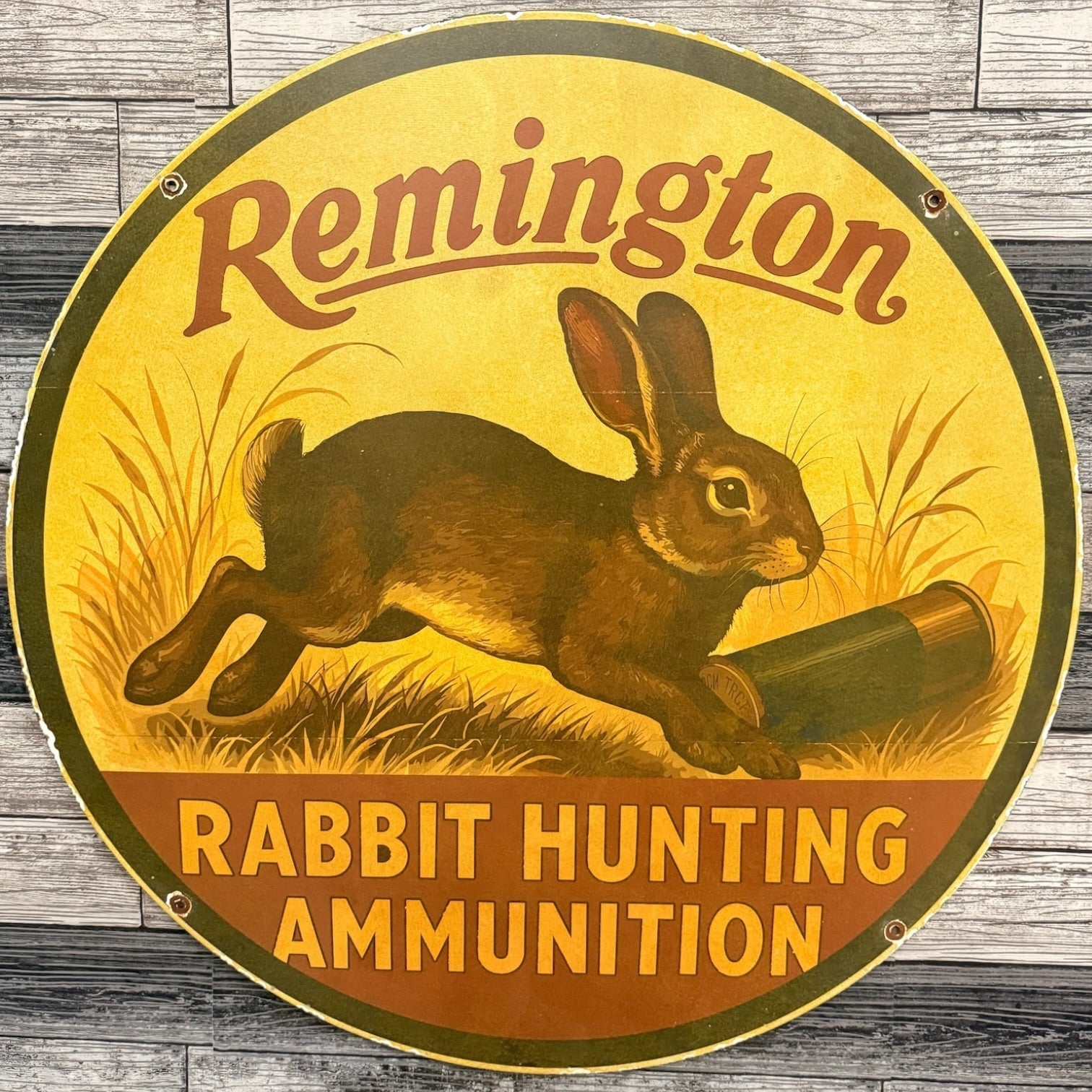 Remington Rabbit Hunting Large Porcelain Dealership Advertising