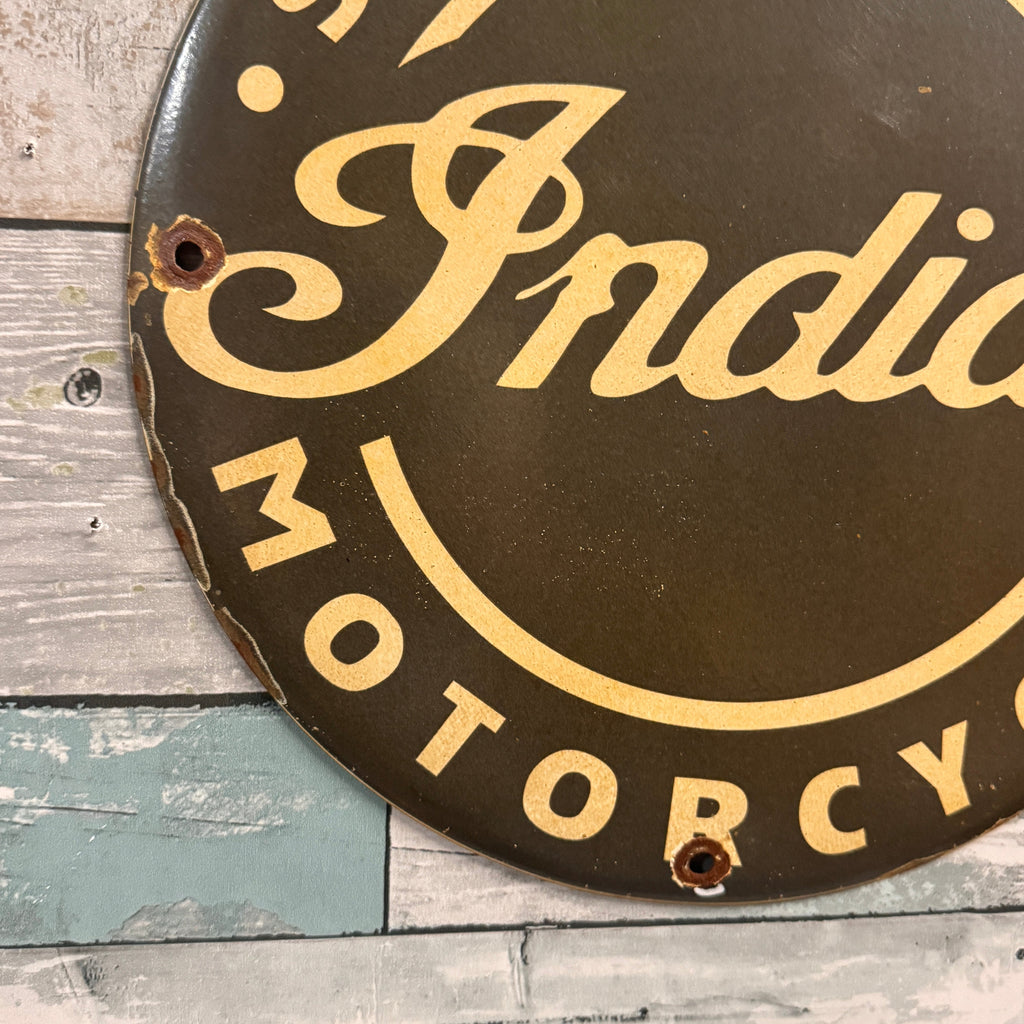 Indian Motorcycle Since 1901 Black Vintage Porcelain Enamel Sign (12in) Officially Licensed