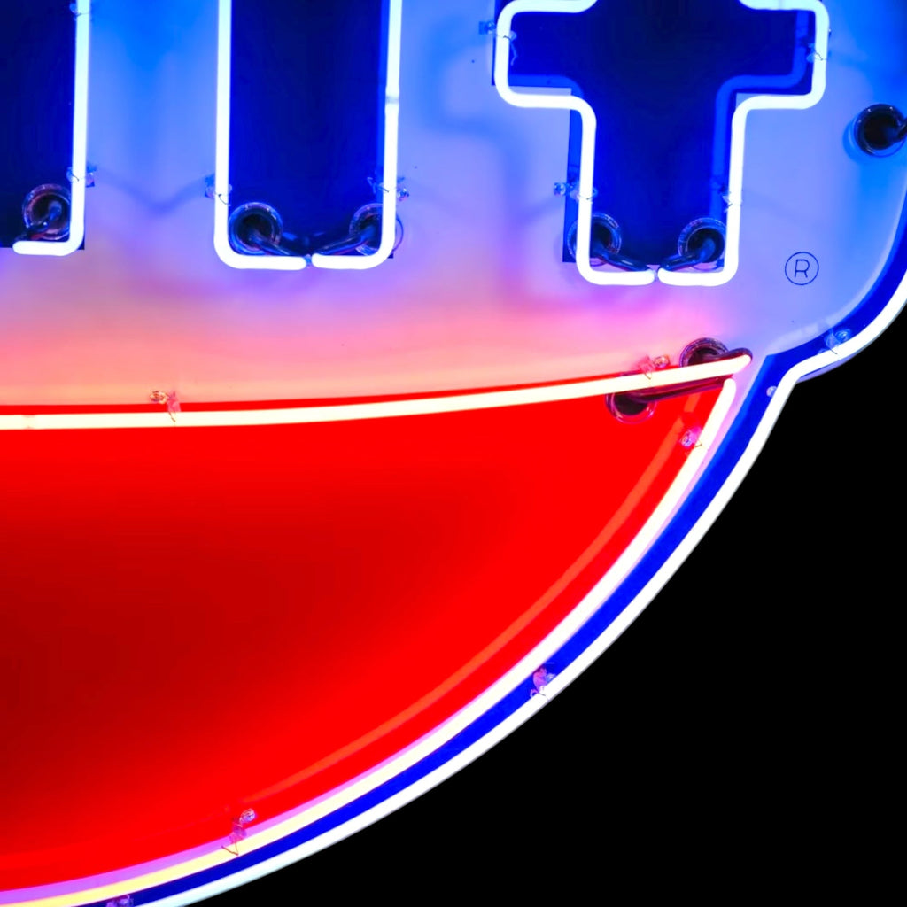 Gulf Racing Neon Sign with Dog Ears - Real Glass, Porcelain, Metal Can