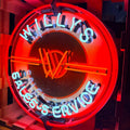 Willys Jeep Sales-Service Single-Sided Neon Porcelain Box Sign