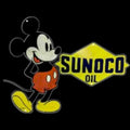 Sunoco Mickey Mouse Die Cut Porcelain Vintage Metal Sign