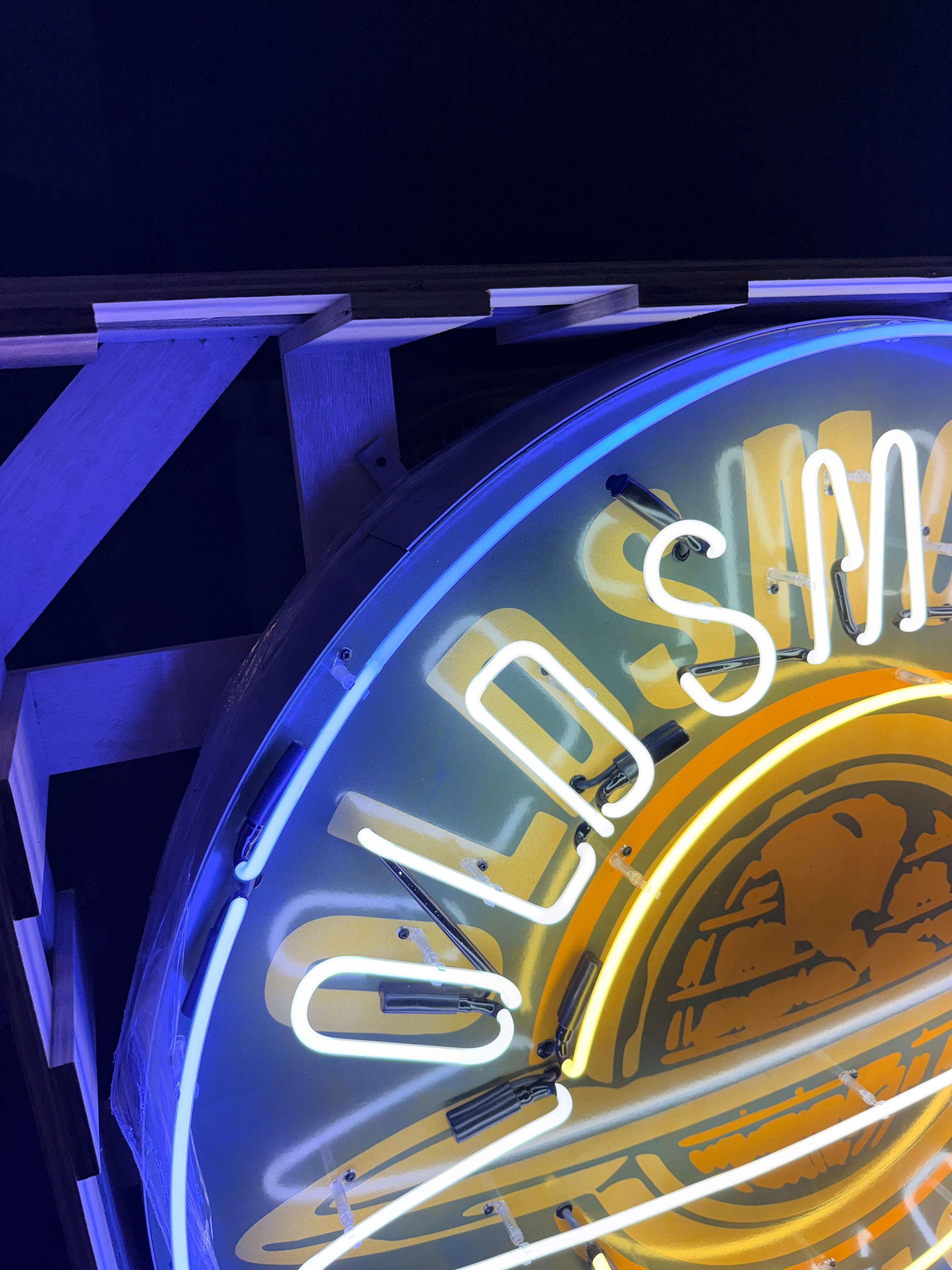 Oldsmobile Service Single-Sided Neon Porcelain Box Sign