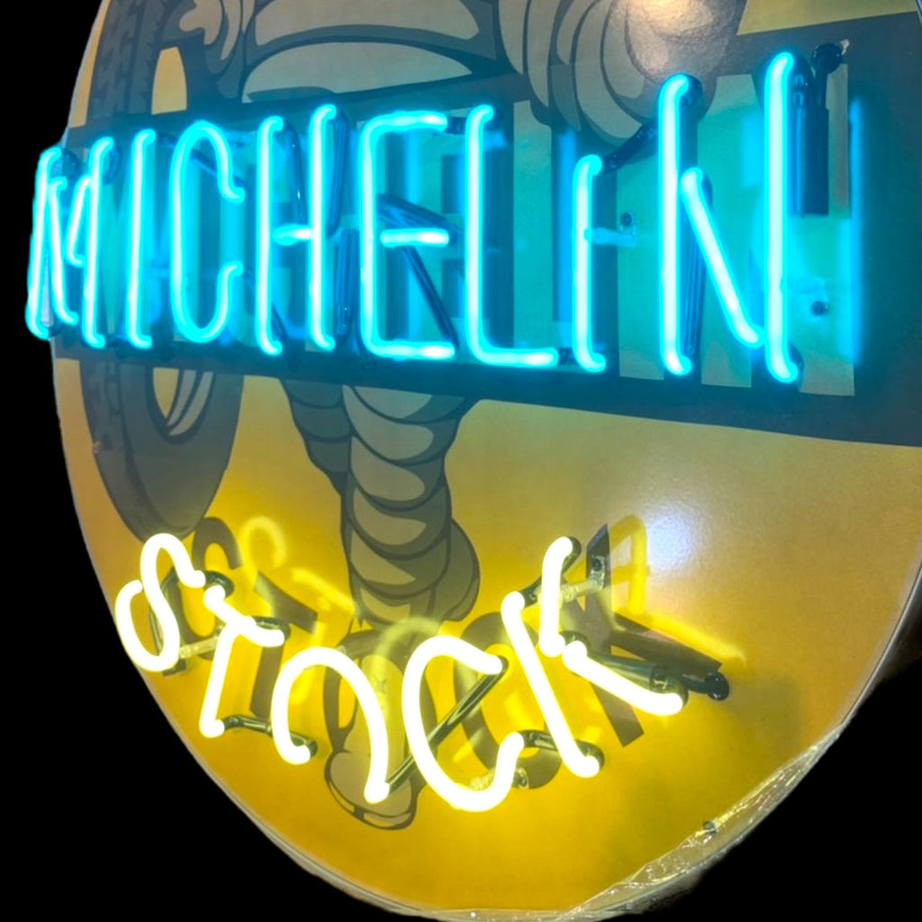 Michelin Man Stock Tires Neon Porcelain Enamel Sign