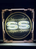 Cheverolet SS Super Sport Single-Sided Neon Porcelain Box Sign