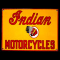 Indian Motorcycles Antique Panel Porcelain Enamel Vintage Metal Reproduction
