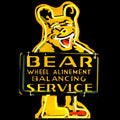 Bear Service Large Neon Sign - Die Cut Premium Reproduction - Real Glass & Porcelain with Can - Retro Automotive Advertising