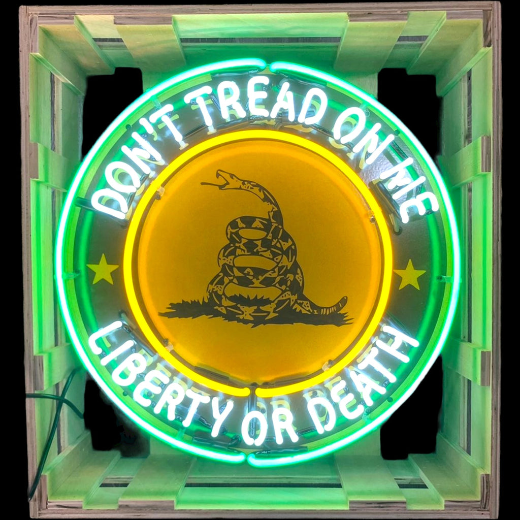 Don't Tread on Me Single-Sided Neon Porcelain Box Sign