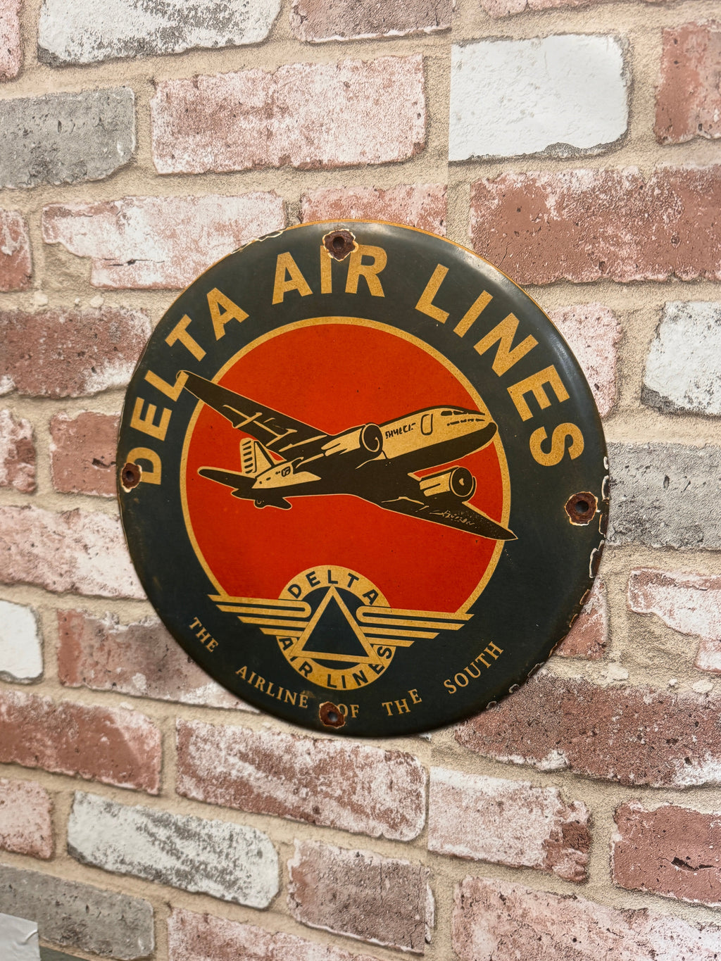 Delta Airline of the South Porcelain Enamel Sign (12in)