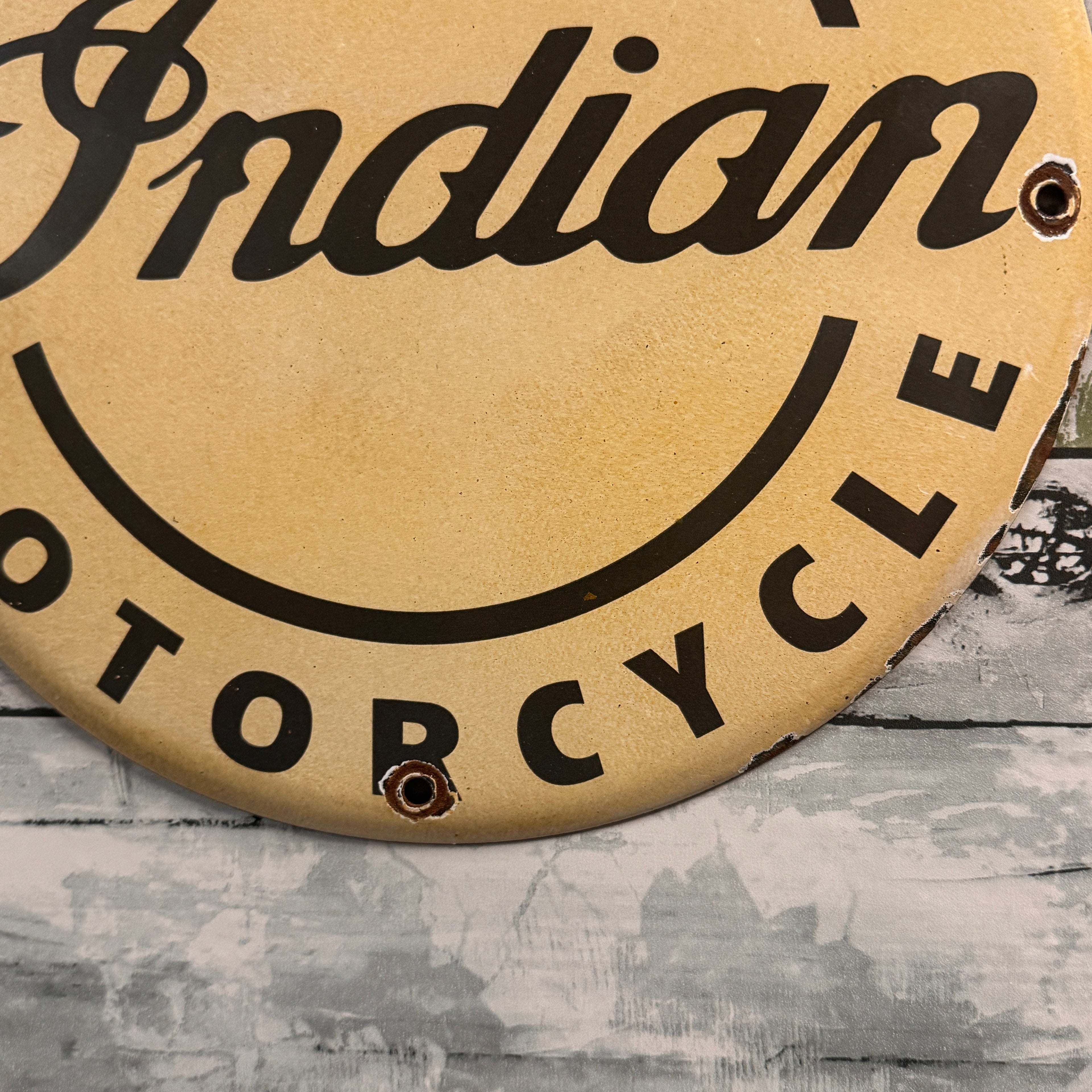 Indian Motorcycle Since 1901 White Vintage Porcelain Enamel Sign (12in) Officially Licensed