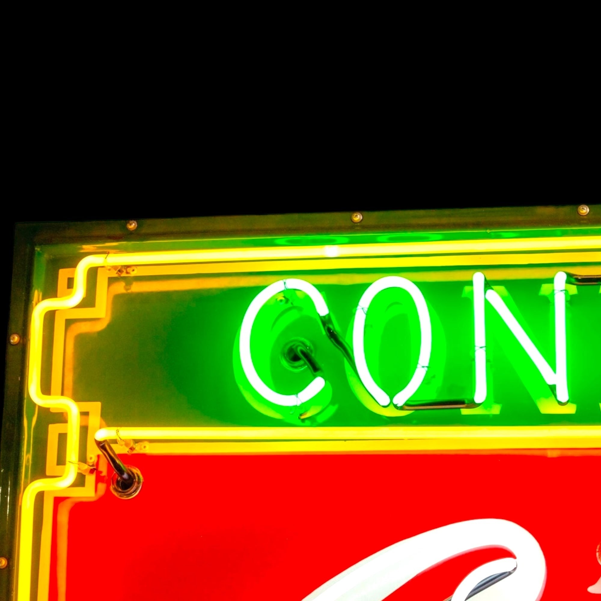 Classic Coca-Cola Confectionery Script Neon Porcelain Enamel Can Sign