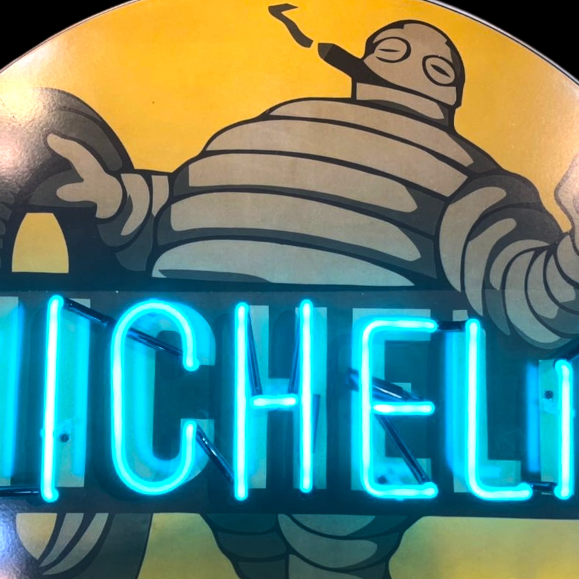 Michelin Man Stock Tires Neon Porcelain Enamel Sign