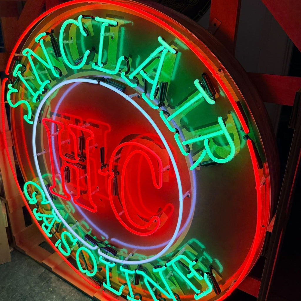 Sinclair HC Gasoline Neon Porcelain Sign with Can