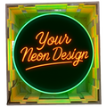 Custom Glass Neon with Porcelain — Your Design, Handcrafted, Premium Quality, Round — Best Real Neon Sign for Business or Garage