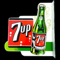 7Up Retro Bottle Flange Die Cut Porcelain Vintage Metal Sign