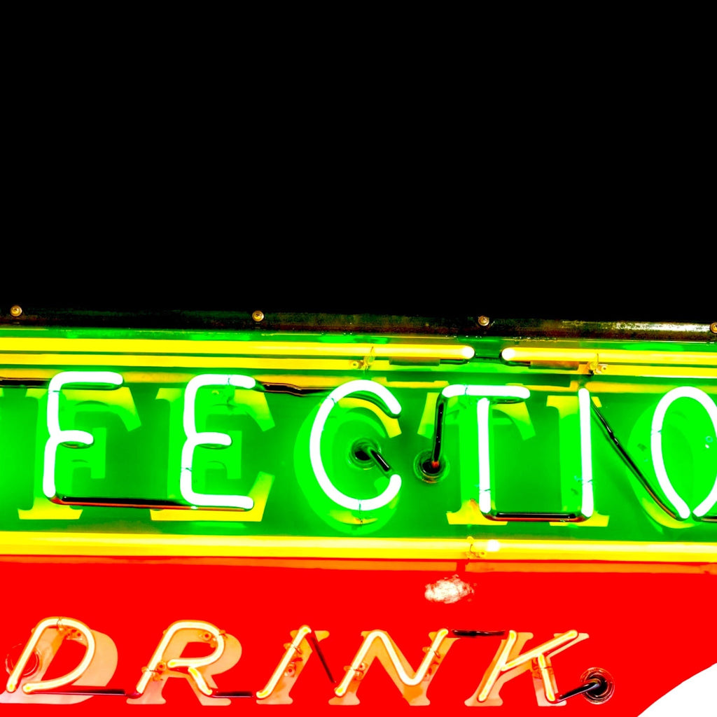 Classic Coca-Cola Confectionery Script Neon Porcelain Enamel Can Sign