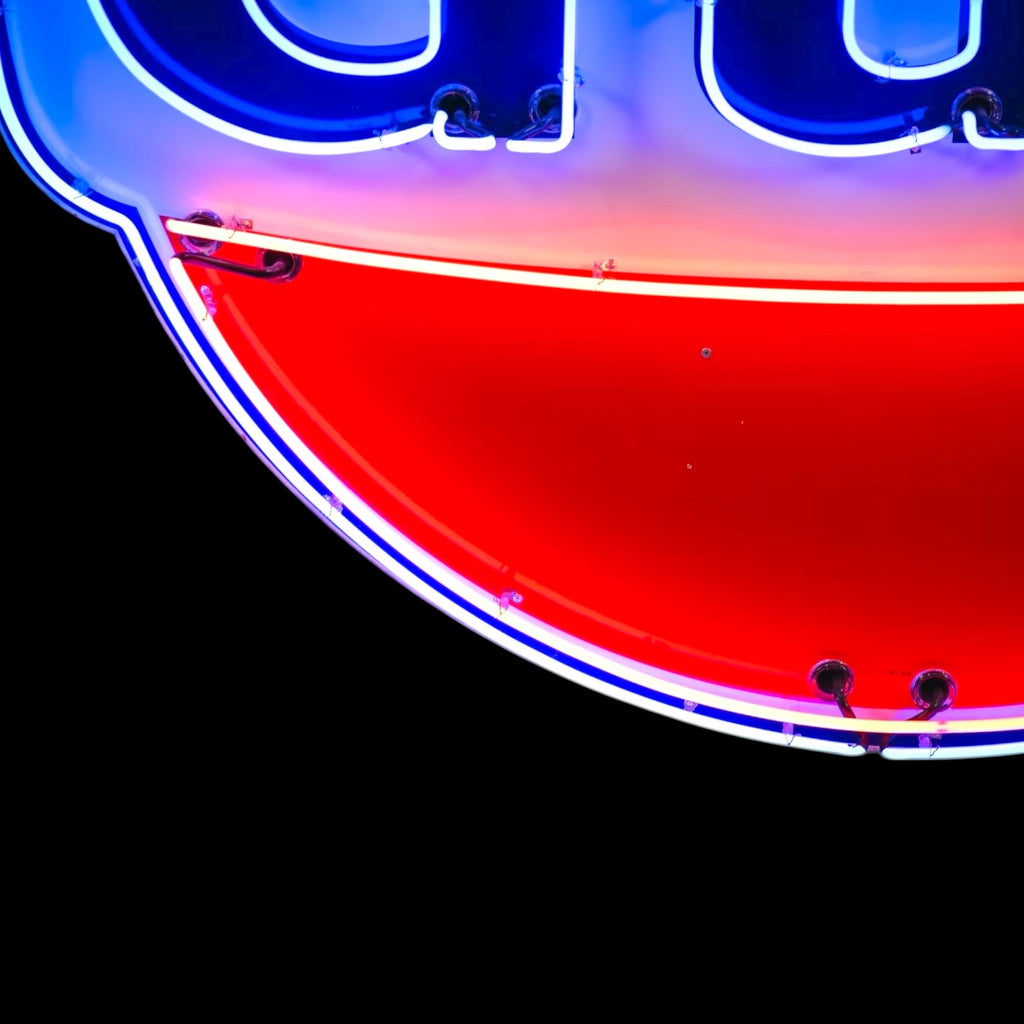 Gulf Racing Neon Sign with Dog Ears - Real Glass, Porcelain, Metal Can