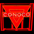 Conoco Triangle Vintage Glass Neon Sign – Die-Cut, Large, Classic Gas Station Lighted Advertising