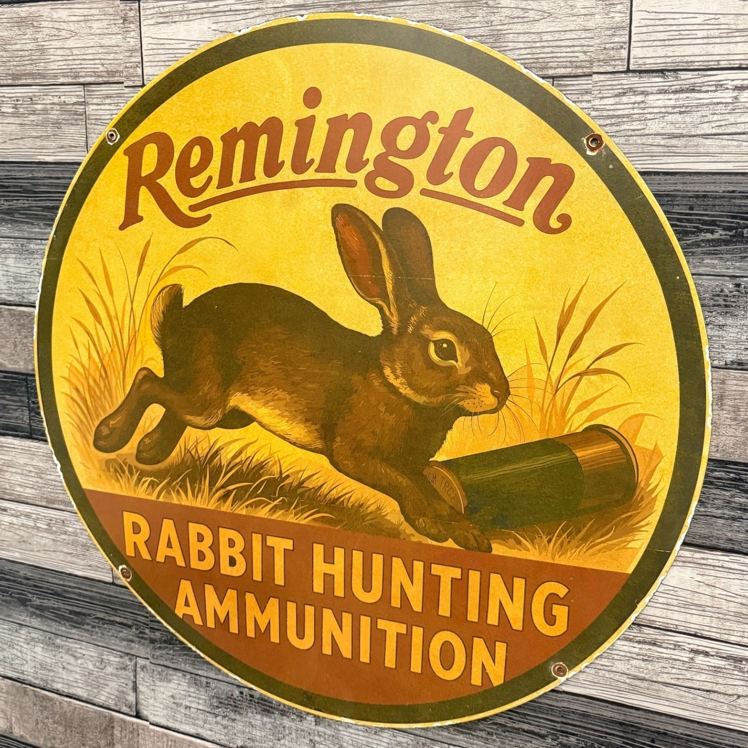 Remington Rabbit Hunting Large Porcelain Dealership Advertising
