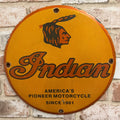 Indian Motorcycles Pioneer Vintage Porcelain Enamel Metal Sign