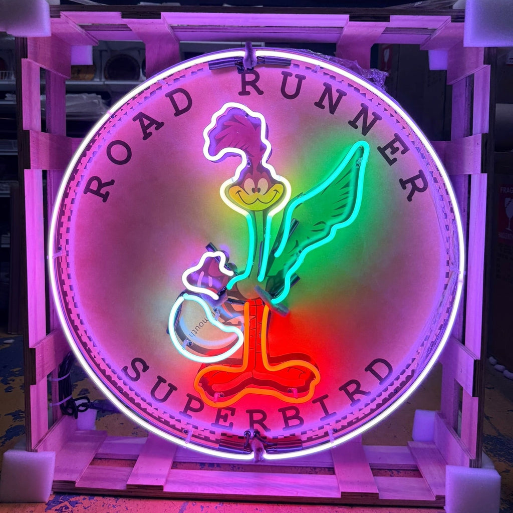Road Runner Superbird Single-Sided Neon Porcelain Box Sign