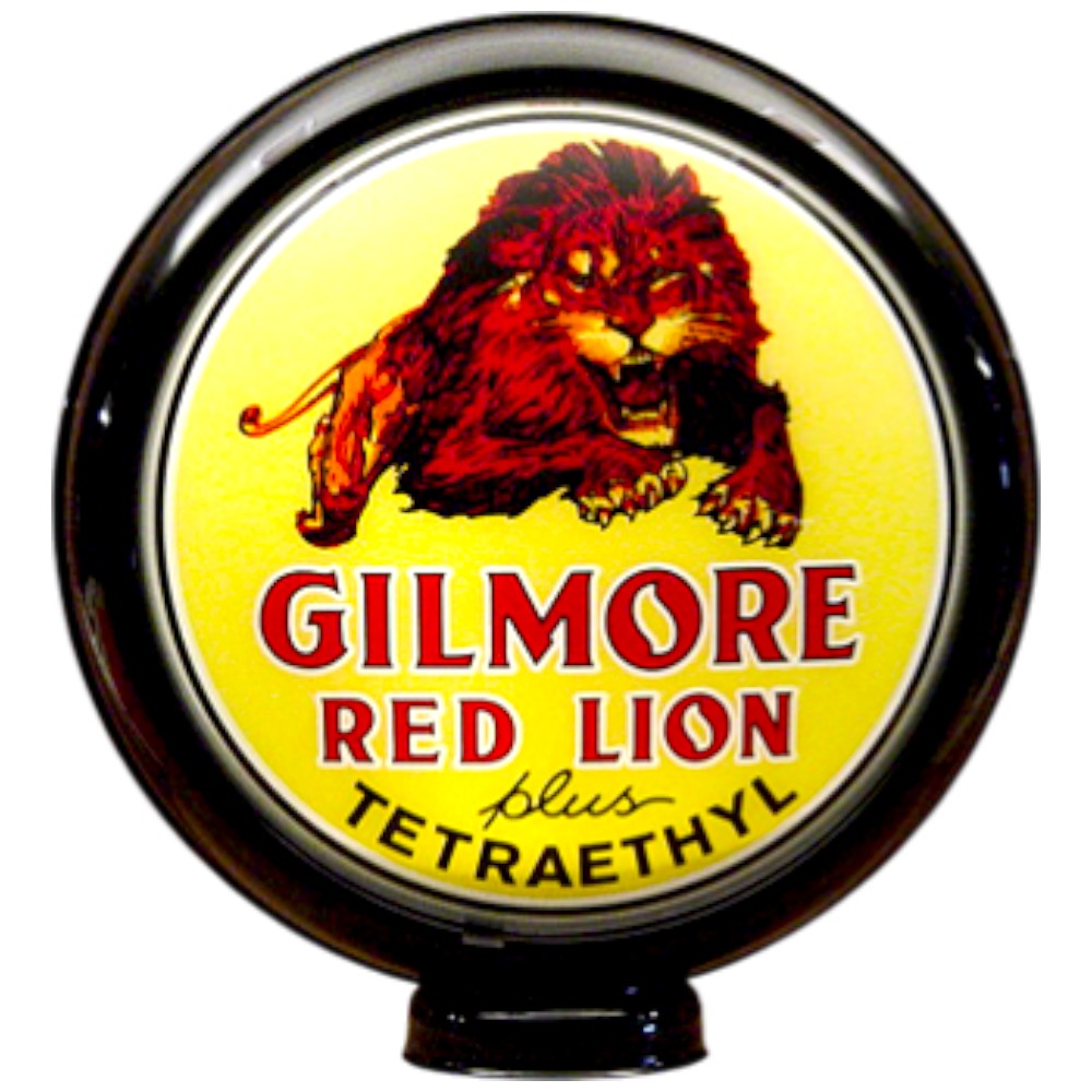 Gilmore Red Lion Gasoline Lighted Globe Gas Pump Topper