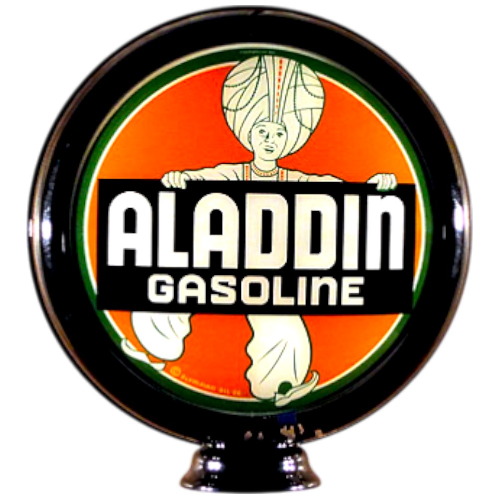 Aladdin Gasoline Lighted Globe Gas Pump Topper